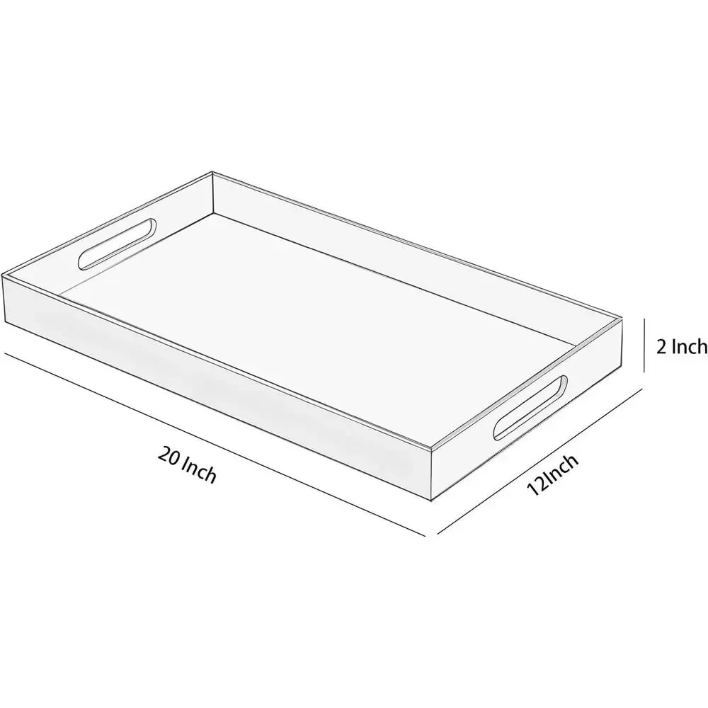 Clear Acrylic Serving Tray with Handles 12